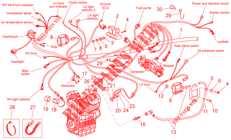 Circuit electrique I pour MOTO GUZZI Griso S.E. 8V E3 de 2015