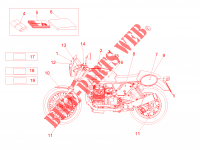 Décalco et plaquettes pour MOTO GUZZI V7 II Racer ABS de 2016